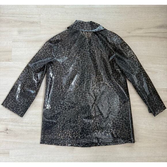 Elliott Lauren Leopard Print Animal Print Transparent Coat 100% TPU Size Medium - Picture 5 of 8